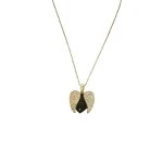 AURA Gold necklace in the shape of a wing with a hidden heart-shaped message color guaranteed - Aura
