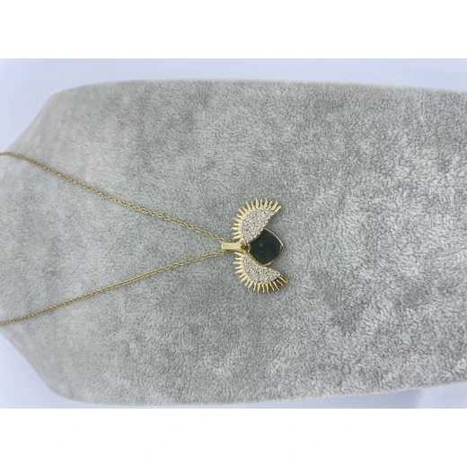 AURA Gold necklace in the shape of a wing with a hidden heart-shaped message color guaranteed - Aura - Image 2