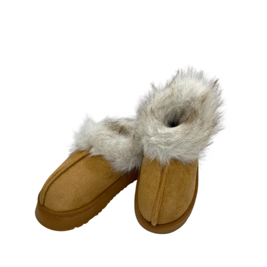 Kids’ closed fur slipper in khaki, size 28-29, Warm, durable, and great for daily winter wear Kids’ closed fur slipper in khaki, size 28-29, Warm, durable, and great for daily winter wear