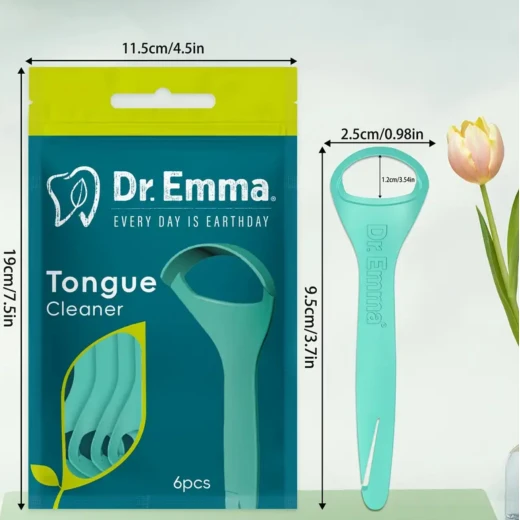 Dr. Emma Tongue Cleaner Scraper – Pack of 6, Professional Oral Hygiene Tool for Fresh Breath, Bad Breath Prevention, and Daily Dental Care - Snugsy - Image 2