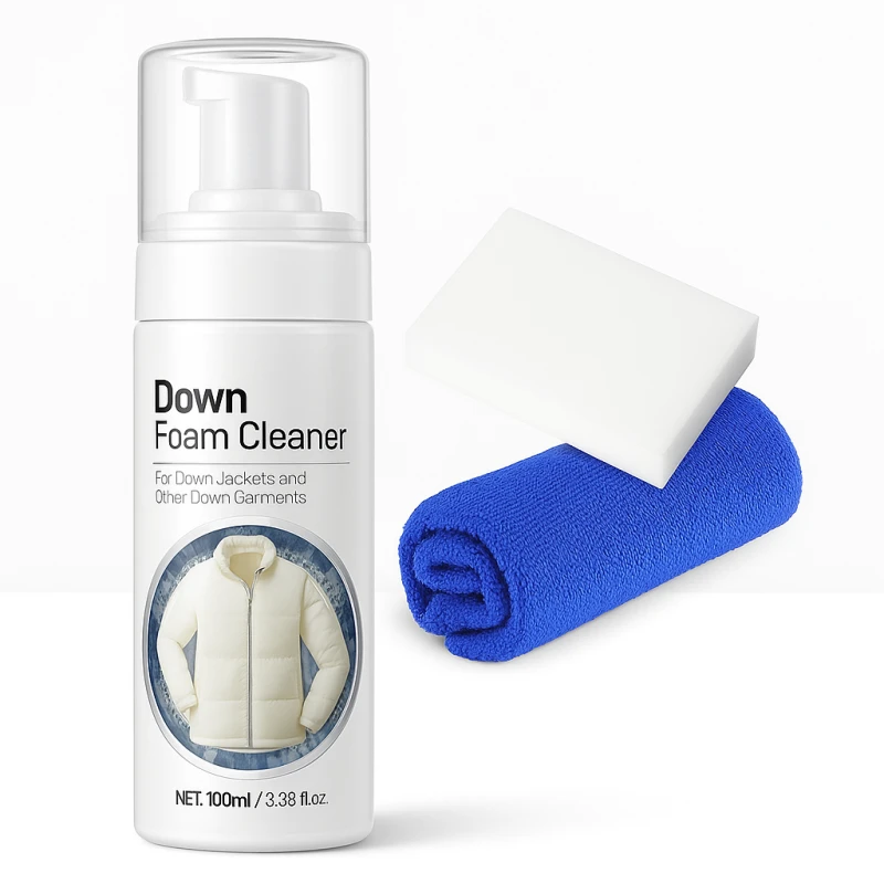 Down Foam Cleaner - 100ml Waterless Fabric Cleaning Kit with Sponge and Microfiber Cloth - Snugsy