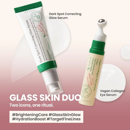 AXIS‑Y Glass Skin Duo Set (2 pcs) – Dark Spot Correcting Glow Serum + Vegan Collagen Eye Serum for Bright, Firm, Glass‑Like Skin - Axis-y - Image 8