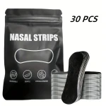 Premium Advanced Nasal Strips for Snoring Relief & Athletic Performance | Triple Flex Technology | Hypoallergenic & Medical Grade Airflow Boosters | 30 Pcs (Black) - Snugsy