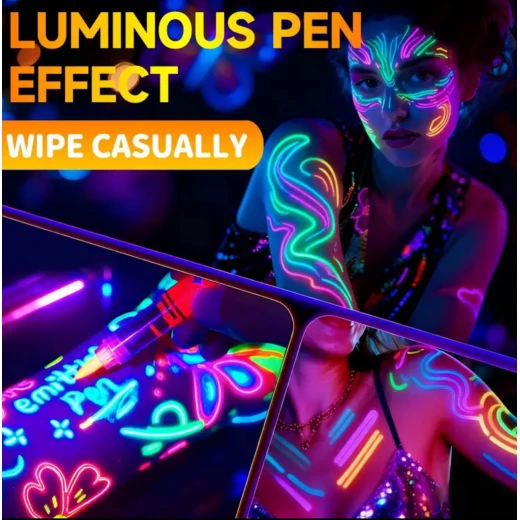 UV Face and Body Paint – 8-Color Neon Set, Skin-Safe, Non-Toxic, Quick-Dry, Waterproof – Glows Under UV and Blacklight - Snugsy - Image 3