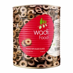 Wadi food Sliced black Ripe Olives 1.56kg - TIN