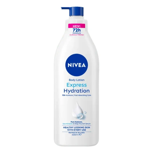 Nivea Body Lotion Express Hydration for Normal Skin 400ml x2 Pack 25% OFF, fast absorbing deep moisturization, non greasy formula, keeps skin soft smooth and refreshed all day, ideal daily body care hydration solution Nivea Body Lotion Express Hydration for Normal Skin 400ml x2 Pack 25% OFF, fast absorbing deep moisturization, non greasy formula, keeps skin soft smooth and refreshed all day, ideal daily body care hydration solution