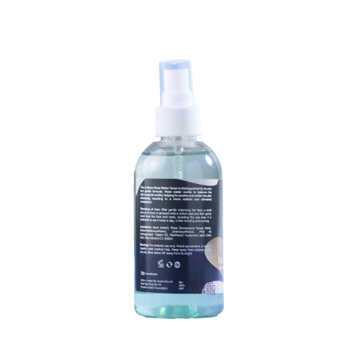 La moon Toner 200ml minimizes pores controls oil and hydrates with Damascus Rose Water and Panthenol suitable for all skin types - La'moon - Image 3