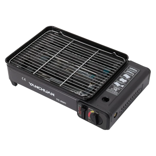 YANCHUAN Portable Outdoor Gas Grill with 6 Skewers, Tongs & Brush – Camping & Picnic - Yanchuan - Image 8