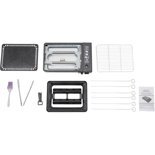 YANCHUAN Portable Outdoor Gas Grill with 6 Skewers, Tongs & Brush – Camping & Picnic - Yanchuan - Image 3