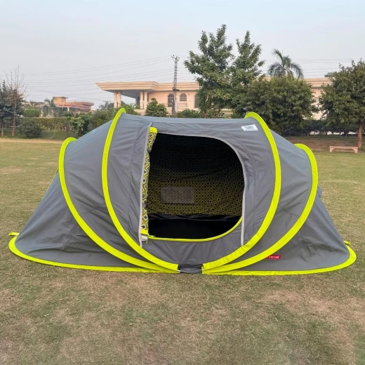 Modern Cotton Sleeping Tent 2.4×1.2×1 m – Durable & Easy Setup (Gray × Lime) - Atad - Image 5