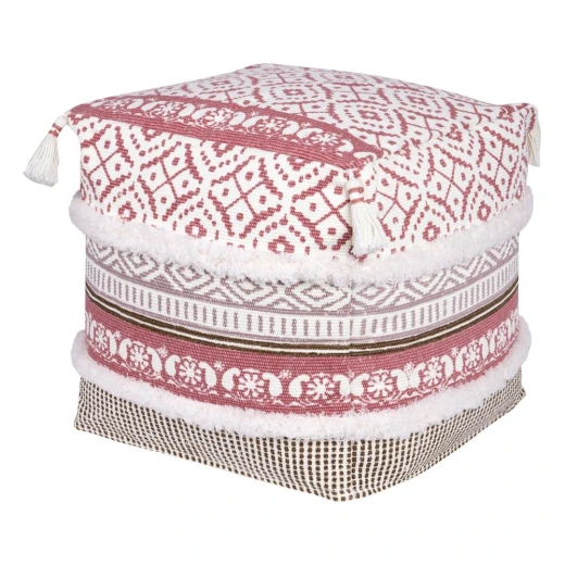 DPT Pink Patterned Cotton Seat Cushion 35×35×35 cm – Soft Support, Lightweight & Versatile DPT Pink Patterned Cotton Seat Cushion 35×35×35 cm – Soft Support, Lightweight & Versatile