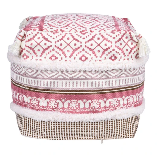 DPT Pink Patterned Cotton Seat Cushion  35×35×35 cm – Soft Support, Lightweight & Versatile - Dpt - Image 3