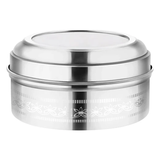 ALSANIDI Aluminum Date Bowl 12cm – 0.68L – with Clear Lid ALSANIDI Aluminum Date Bowl 12cm – 0.68L – with Clear Lid