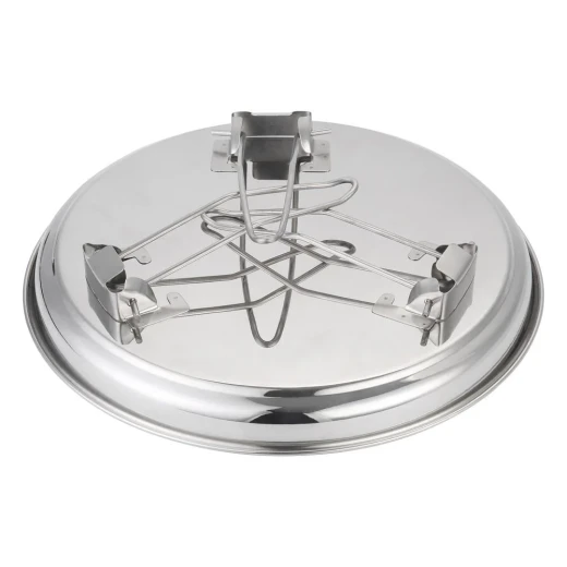 Atad Heavy-Duty Stainless Steel Round Tray with Foldable Legs – 25 cm – Durable, Stable & Easy to Clean - Atad - Image 4