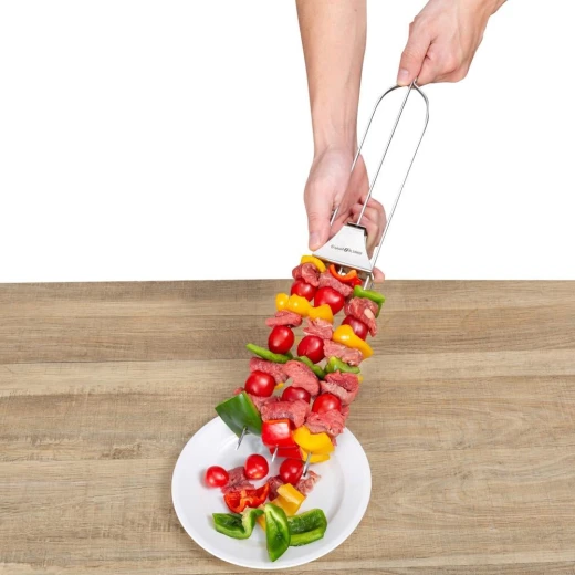 Triple Stainless Steel Skewers 50×9×2 cm – Durable, Easy to Clean, and Even Heat Distribution - Atad - Image 2