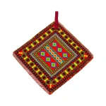 Traditional Cotton Pot Holder 17 cm – Red – Heat Resistant, Heavy Chanel Fabric, Saudi Heritage Design - Atad
