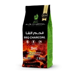 فحم الفا طبيعي 100% وزن 3 كيلو – سريع الاشتعال، اقتصادي للاستخدام اليومي، عديم الرائحة والمذاق، صديق للبيئة من عتاد