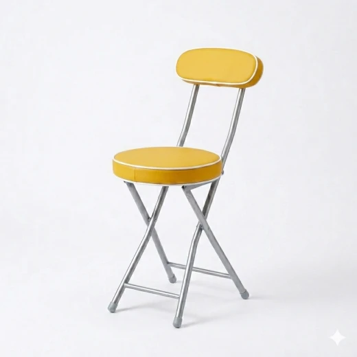 Atad Round Folding Padded Chair, Yellow – Comfortable, Durable & Easy to Carry Atad Round Folding Padded Chair, Yellow – Comfortable, Durable & Easy to Carry