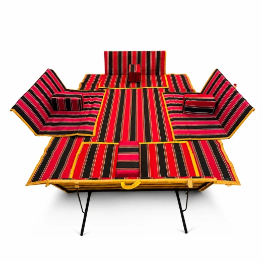 Atad Arabic Floor Seating Set with Backrests + 4 Cushions + 2×3m Carpet