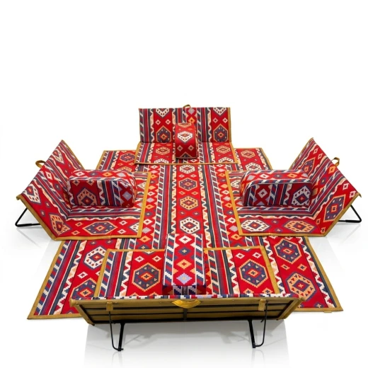 Atad Arabic Floor Seating Set with Backrests + 4 Cushions + 2×3m Carpet Atad Arabic Floor Seating Set with Backrests + 4 Cushions + 2×3m Carpet