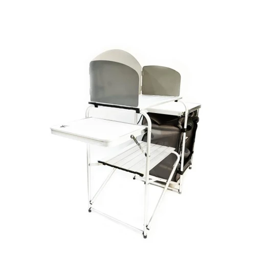 Atad Foldable Kitchen Table with Storage Cabinets & Heat-Resistant Surface – Portable for Camping & Outdoor Use - Atad - Image 2