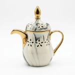 Atad Golden Arabic Dallah Style Marble Incense Burner – Luxury Bakhoor Holder - Atad
