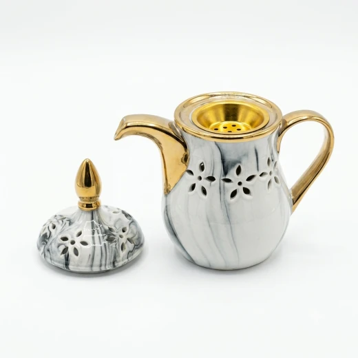 Atad Golden Arabic Dallah Style Marble Incense Burner – Luxury Bakhoor Holder - Atad - Image 3