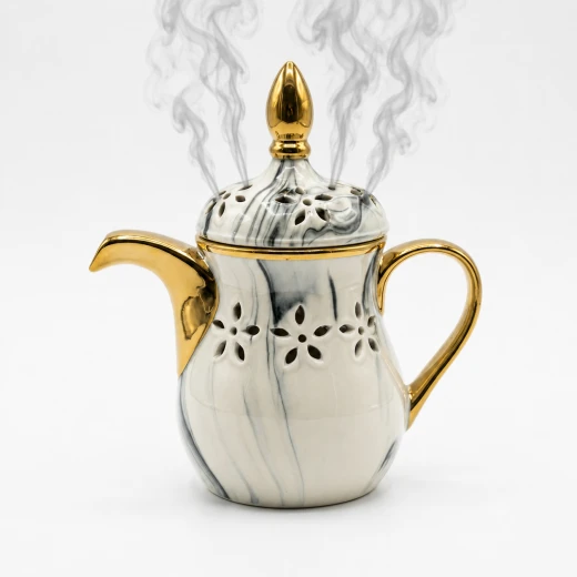 Atad Golden Arabic Dallah Style Marble Incense Burner – Luxury Bakhoor Holder - Atad - Image 4