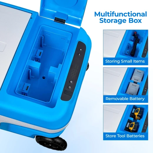 TOBY'S TR-32 Rechargeable 32L Portable Car Fridge & Freezer – 60W Compressor, Smart App Control, Removable Battery, Wheels & Pull Handle for Outdoor Camping - Tobys - Image 7