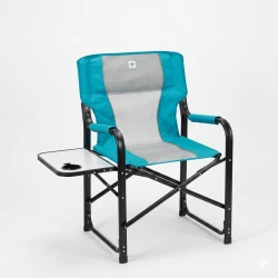 Atad Luxury Executive Folding Chair with Side Table - Supports Up to 220kg, Comfortable & Elegant Design, Blue