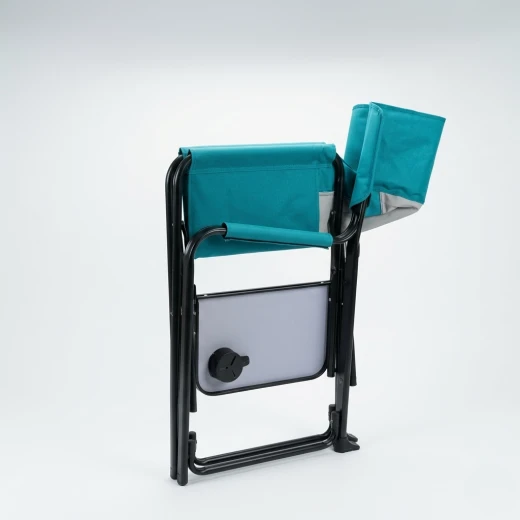 Atad Luxury Executive Folding Chair with Side Table - Supports Up to 220kg, Comfortable & Elegant Design, Blue - Atad - Image 3