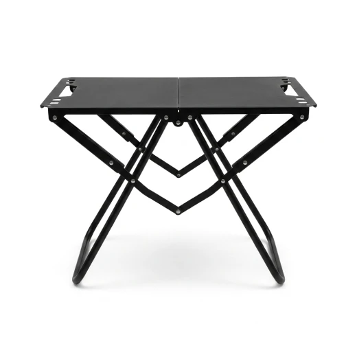 ATAD Heavy-Duty Folding Iron Camping Table – Matte Black Portable Outdoor Table (36x58x40 cm) - Atad - Image 5
