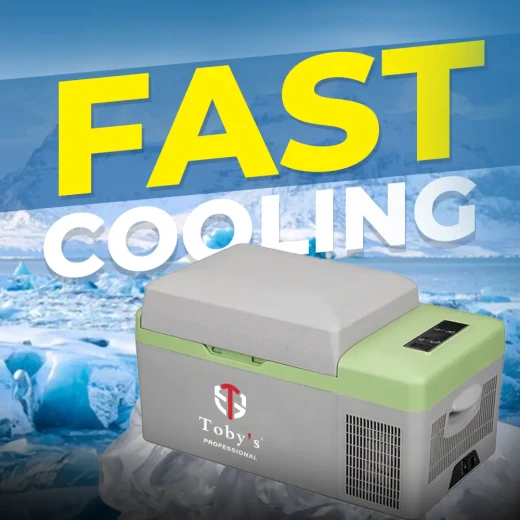 TOBY'S 15 Liter Portable Mini Car Freezer & Refrigerator – 21 Quart 12V/24V DC Fast Cooling Electric Cooler for Outdoor Camping, RV & Trucks - Tobys - Image 3