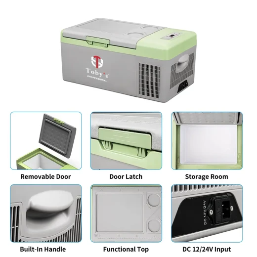 TOBY'S 15 Liter Portable Mini Car Freezer & Refrigerator – 21 Quart 12V/24V DC Fast Cooling Electric Cooler for Outdoor Camping, RV & Trucks - Tobys - Image 4