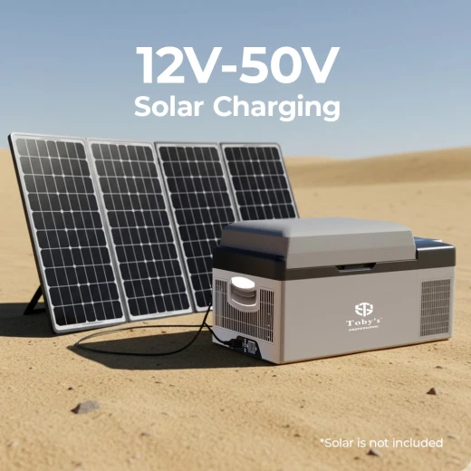 TOBY'S TR-20 Rechargeable 20L Portable Car Fridge & Freezer - 60W Compressor, Smart App Control, 15600mAh Built-in Battery & Solar Compatible for Outdoor Camping - Atad - Image 2