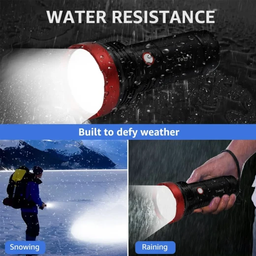Toby’s Rechargeable LED Flashlight – 2500M Long Range, 2000 Lumens, Durable Aluminum Body with Carry Case - Tobys - Image 7