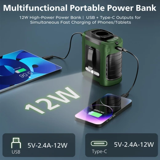 Atad Portable Waist Fan 10000mAh – 20000RPM Strong Airflow, 5 Speeds, Digital Display & Emergency Flashlight - Atad - Image 6