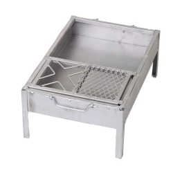منقل فحم متنقل 50×35 سم مع شبكة متحركة – توزيع حرارة متساوٍ للشواء – من عتاد