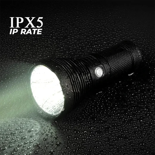 TOBY’S TORCH-120 High Power 50W Flashlight – 5000LM Brightness, 760M Beam Range, USB Rechargeable, Waterproof with SOS Mode & Handle Grip - Tobys - Image 8
