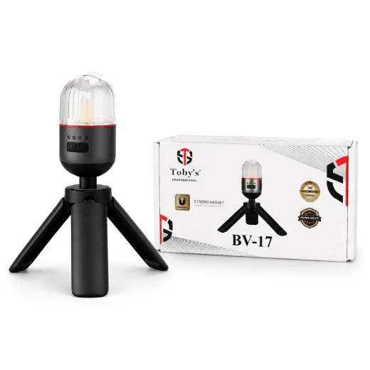 TOBY'S Portable Rechargeable Camping Tent Lamp 400mAh, 9 Lighting Modes, Compact Outdoor Lantern & Flashlight