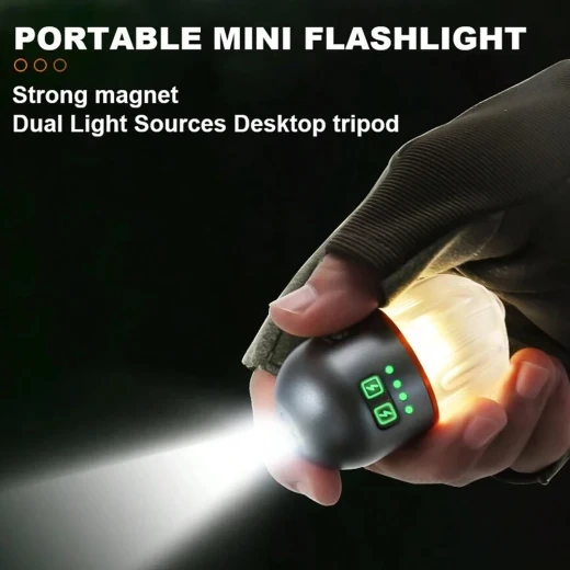 TOBY'S Portable Rechargeable Camping Tent Lamp 400mAh, 9 Lighting Modes, Compact Outdoor Lantern & Flashlight - Tobys - Image 6