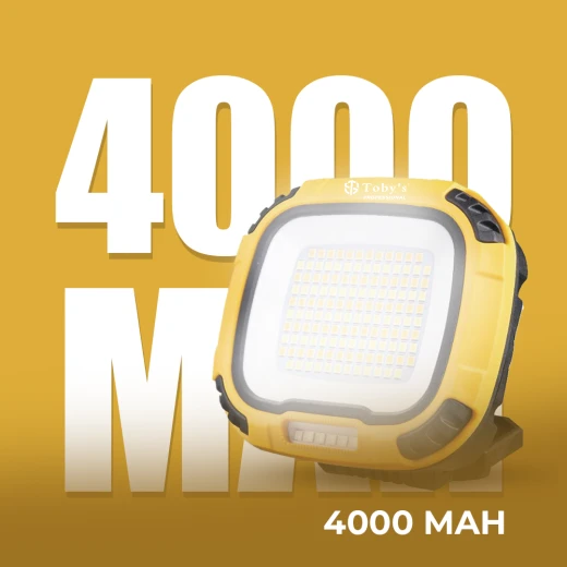 Toby’s Rechargeable LED Floodlight – 4000mAh Battery, Multi-Color Light Modes with SOS, Powerful Brightness for Outdoor & Emergency Use - Tobys - Image 8