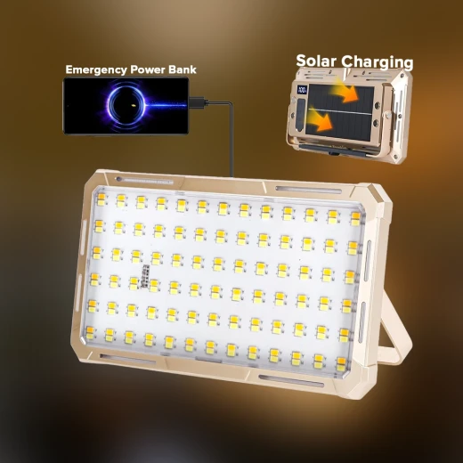 TOBY’S  Portable 150W LED Solar Work Light, 15000 Lumens – Solar & USB Rechargeable, IP66 Waterproof Flood Light - Tobys - Image 4