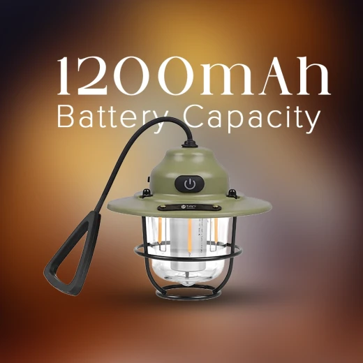 TOBY’S CPL-T37 PRO Rechargeable Camping Lantern – Waterproof Retro LED Light, 5 Lighting Modes, 1200mAh Battery & USB Type-C Charging - Tobys - Image 6