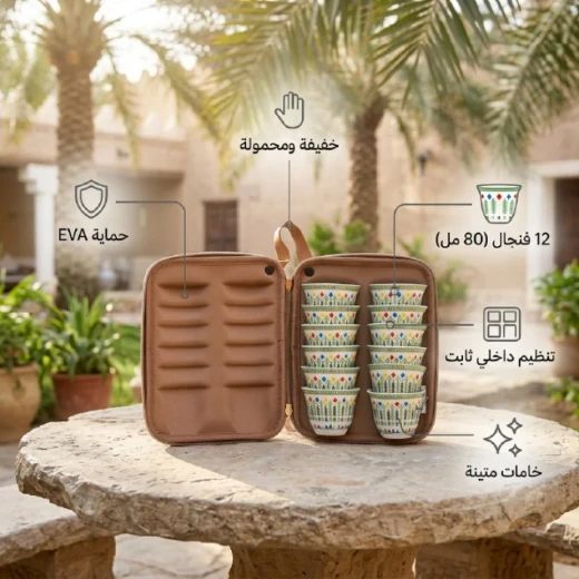 Atad 12-Piece Asiri Pattern Coffee Cup Set 15×19.3×7.3 cm – Strong Protection with Easy Portability and Practical Design - Atad - Image 5