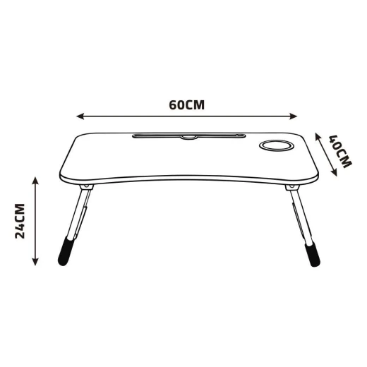 Atad Foldable Wooden Portable Table 40×60 cm – Grey – Weather-Resistant & Easy to Carry - Atad - Image 2
