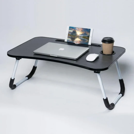 Atad Foldable Wooden Portable Table 40×60 cm – Grey – Weather-Resistant & Easy to Carry - Atad - Image 6