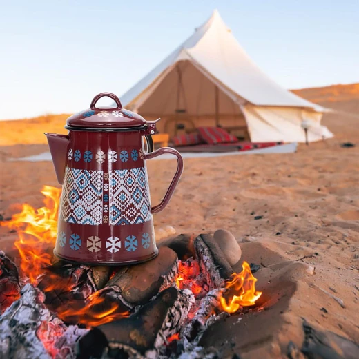 مفواح قهوة غضار تراثي 2.4 لتر – سعة كبيرة للاستخدام العائلي، تصميم تراثي أنيق، يد مريحة للصب من عتاد - عتاد - Image 2
