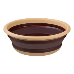 Atad Collapsible Silicone Colander 33cm Brown × Beige – Heat Resistant up to 240°C