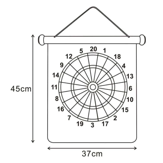 Atad Magnetic Dart Target Board 45×37 cm – Foldable, Safe for Kids & Adults - Atad - Image 3